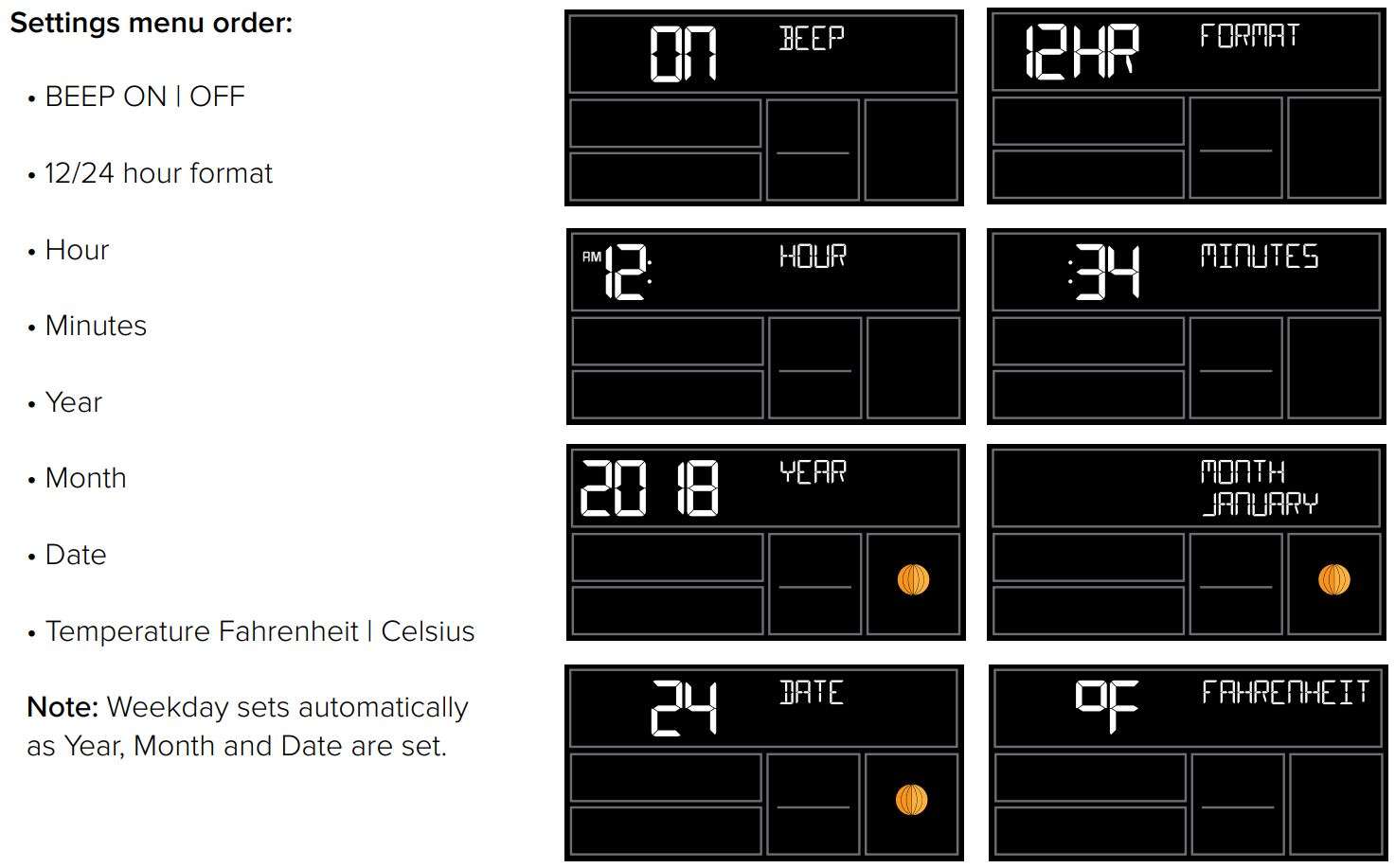 LA Crosse Technology C82929V2 WiFi Projection Alarm Clock with AccuWeather User Manual - SETTINGS MENU