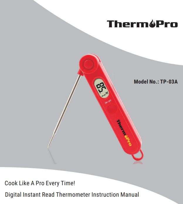 ThermoPro TP03A Digital Instant Read Meat Thermometer User Manual