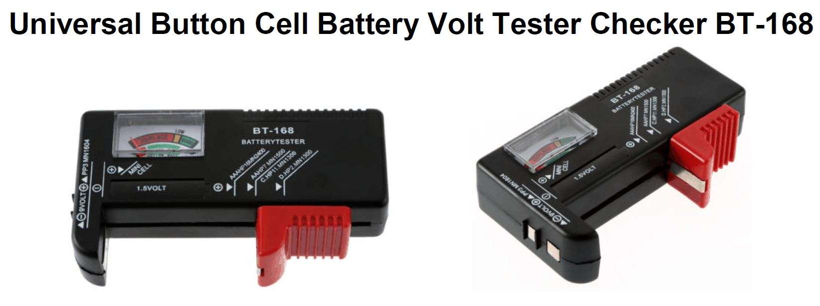 Universal Button Cell Battery Volt Tester Checker BT-168 User Manual
