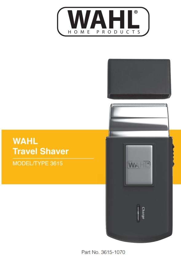 36153615 WAHL Travel Shaver Instruction Manual