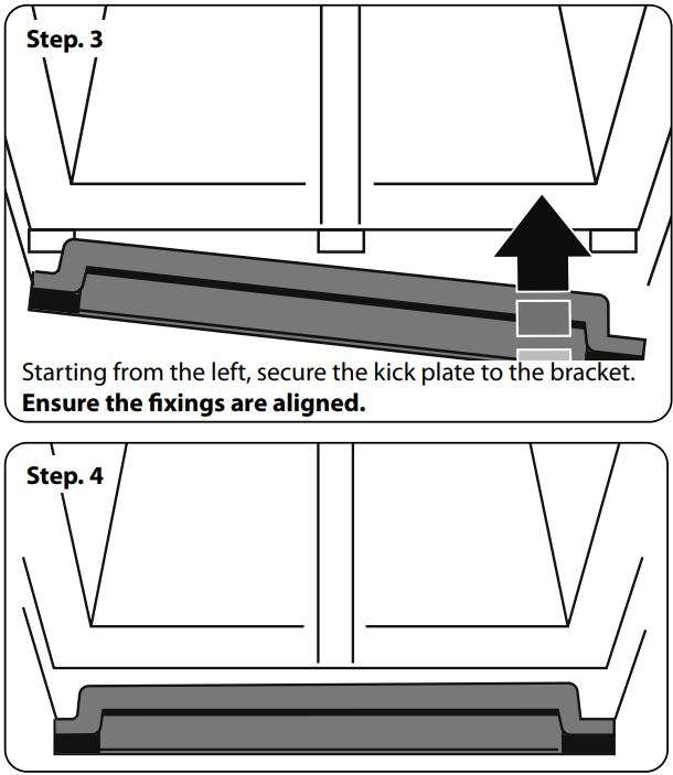 AGA ASXS21 Fridge Freezer User Manual - Assembly of the kick plate