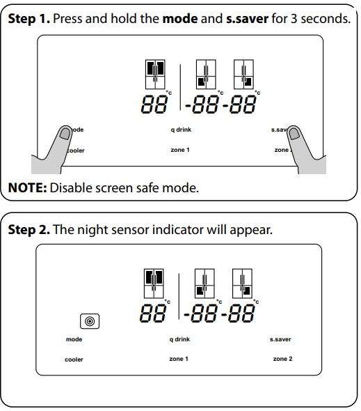 AGA ASXS21 Fridge Freezer User Manual - Night sensor