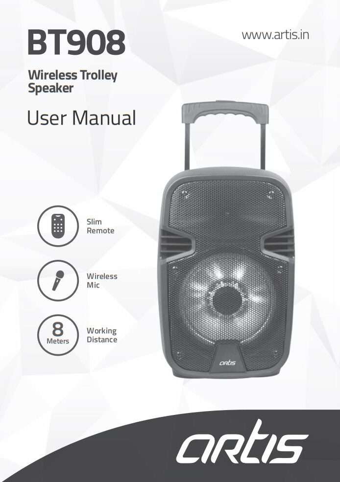 Artis BT908 Wireless Trolley Speaker User Manual
