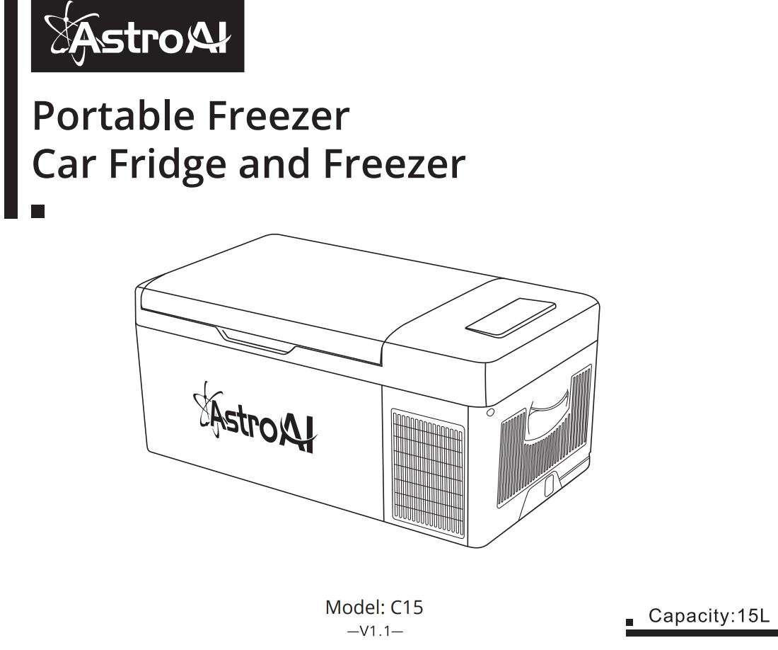 AstroAI C15 Portable Freezer Car Fridge and Freezer User Manual