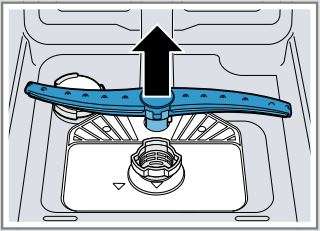BOSCH SPS2HKW57E Dishwasher User Manual - Pull up the lower spray arm to remove