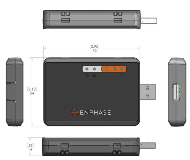 ENPHASE X-IQ-AM1-240-4C Combiner Box Inverter Supply User Guide - Enphase Mobile Connect Dimensions