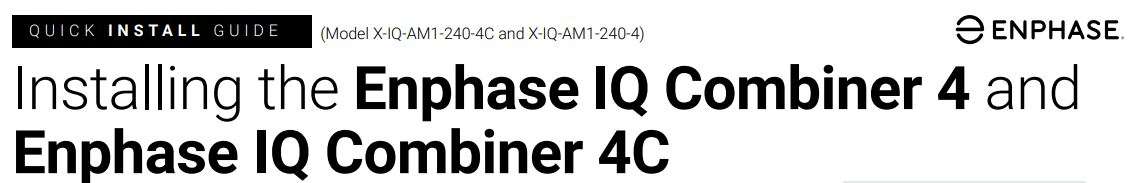 ENPHASE X-IQ-AM1-240-4C Combiner Box Inverter Supply User Guide