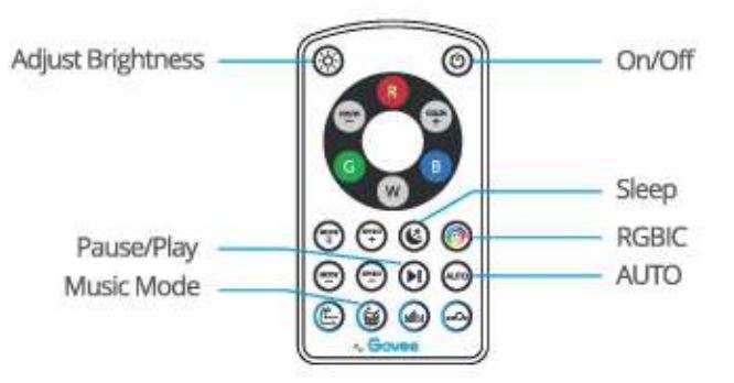 Govee H6171 Phantasy Outdoor LED Strip Lights User Manual - Remote Controller