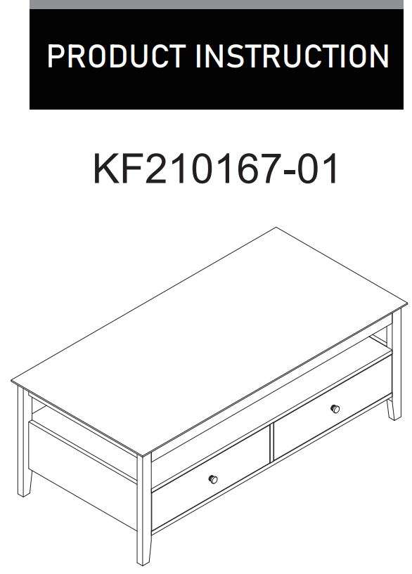 HOMEDEPOT KF210167-01 Rectangle Wooden Coffee Table User Guide