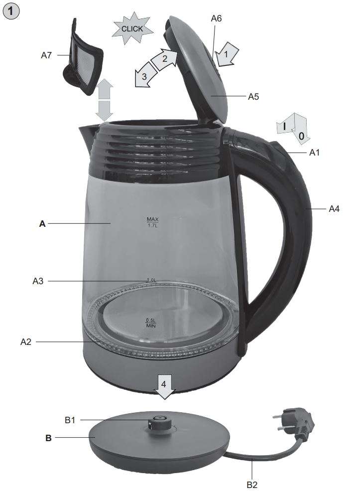 HYUNDAI VK 180 Electric Water Kettle Instruction Manual - Product Overview