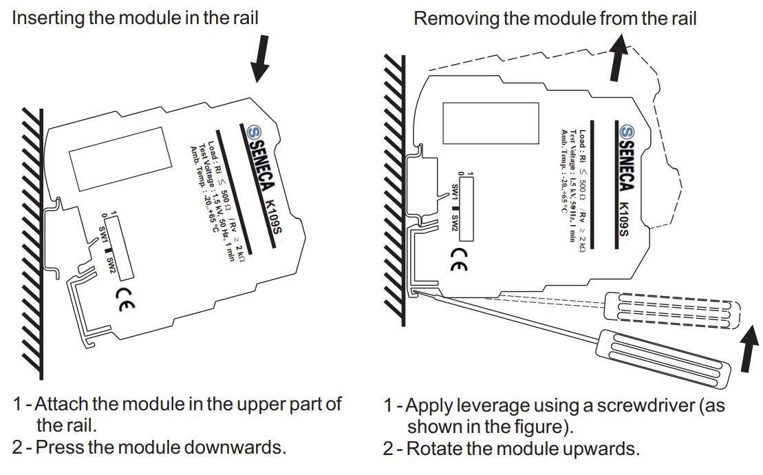 SENECA K109S Signal converter Instruction Manual - Installation rules
