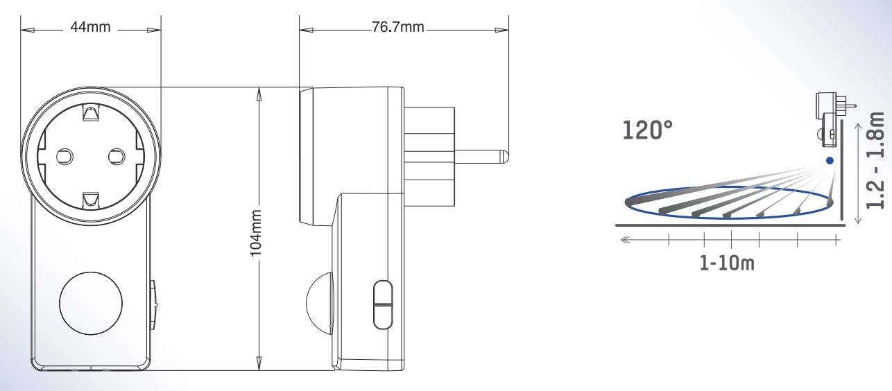SHADA Plug-in Sensor - PIR 120° IP20 - White User Manual - Installation