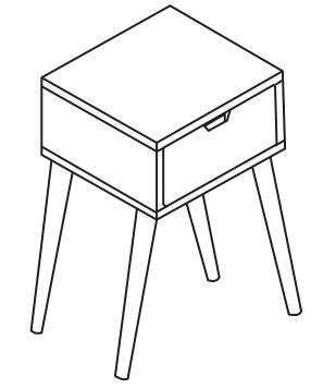 SweetGO SG5011 11.8 in. White Side Table Instruction Manual - Main Product