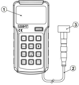 UNI-T UT315A Vibration Tester User Manual - External Structure