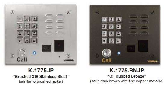 VIKING K-1775-IP Series Phone System with Proximity Card Reader and Video Camera User Manual - similar to brushed nickel