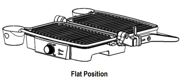VOX Contact grill EG 161 Operating Instructions - Flat Position
