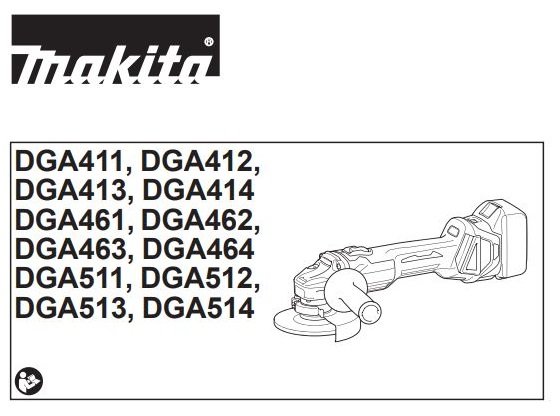 makita DGA411 Cordless Angle Grinder Instruction Manual