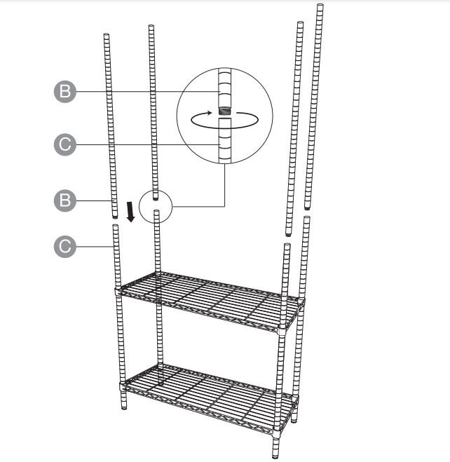 Amazon Basics B00NUS53CY 4-Shelf Adjustable, Heavy Duty Storage Shelving User Manual - 4