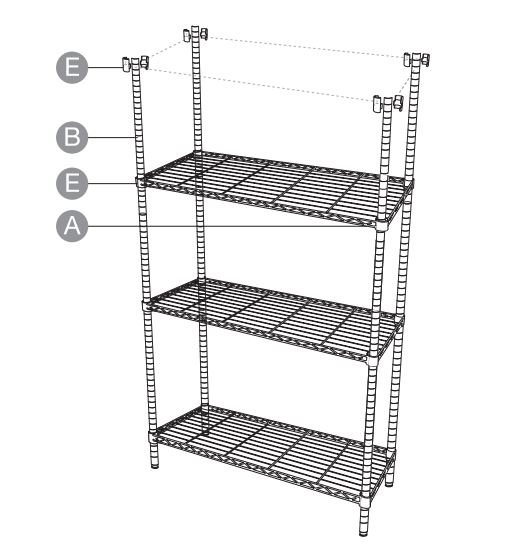 Amazon Basics B00NUS53CY 4-Shelf Adjustable, Heavy Duty Storage Shelving User Manual - 6