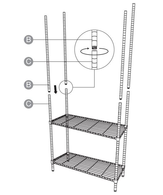 Amazon Basics B01M0A4B9M 5-Shelf Adjustable Heavy Duty Storage Shelving User Manual - 4
