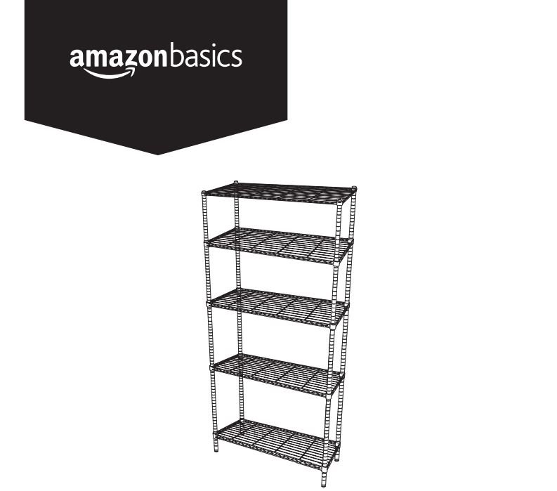 Amazon Basics B01M0A4B9M 5-Shelf Adjustable Heavy Duty Storage Shelving User Manual