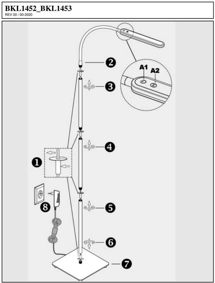 B K Licht Dimbaar Staande Lamp Instruction Manual