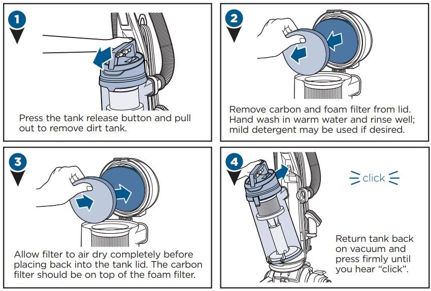 BISSELL 2316 CLEANVIEW® SWIVEL PET Vacuum User Manual - Clean the Pre-Motor Filter