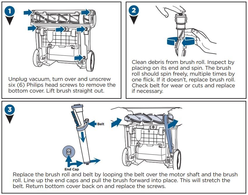 BISSELL 2316 CLEANVIEW® SWIVEL PET Vacuum User Manual - Replace Brush & Belt