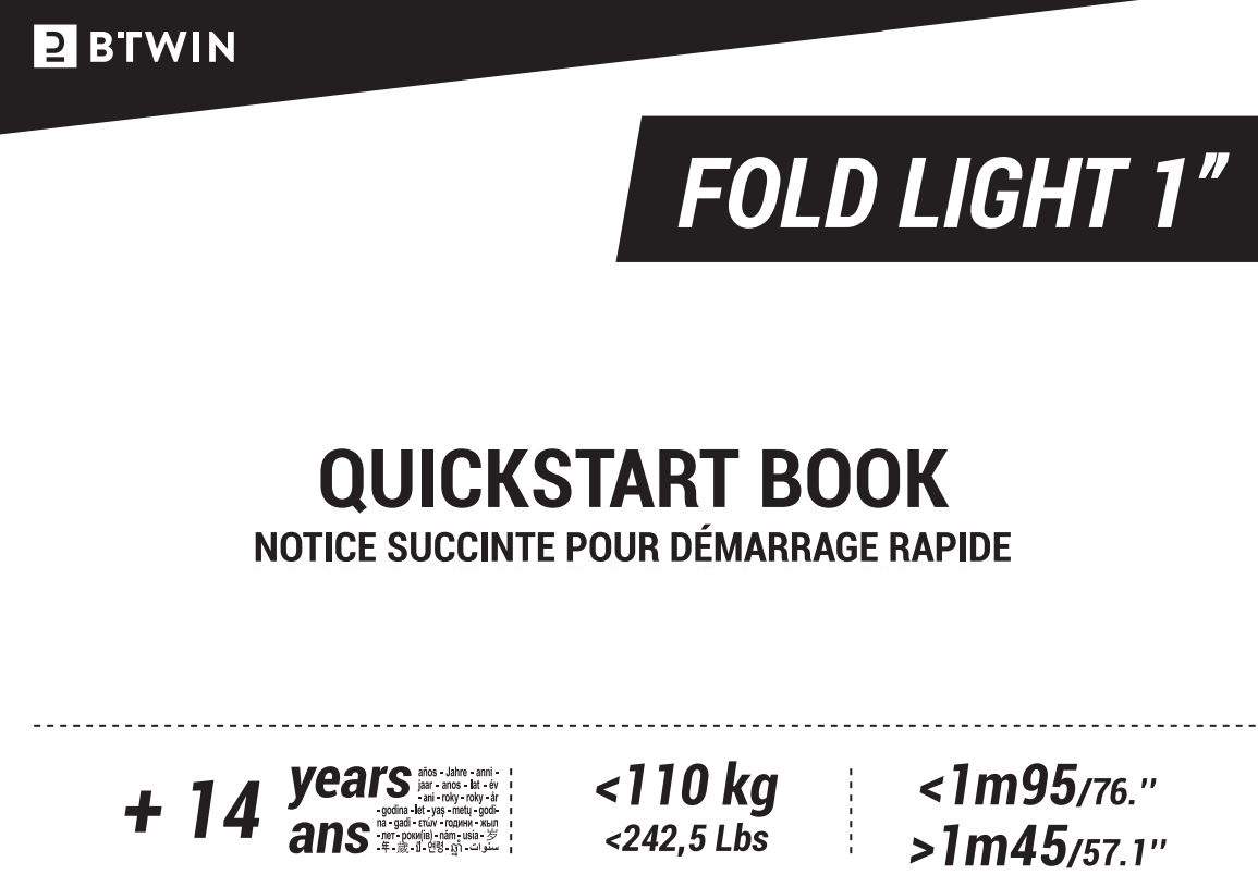 BTWIN Fold Light 1 Folding Bike Instruction Manual