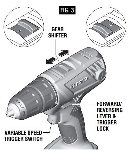 Bosch GSR18V-190B22 Drill Driver Kit User Manual - fig 3