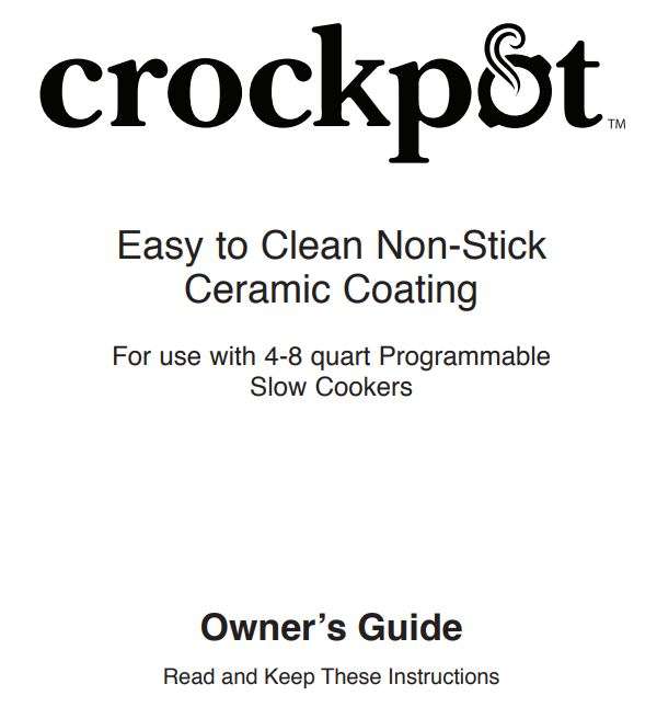 Crockpot 7qt Manual Slow Cooker - Silver SCV700-SS User Manual