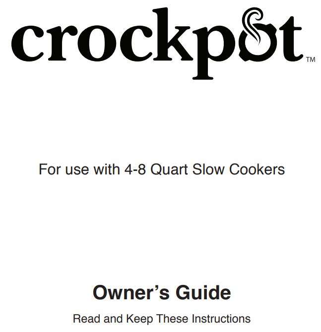 Crockpot™ 2133119 8-Quart Slow Cooker User Manual