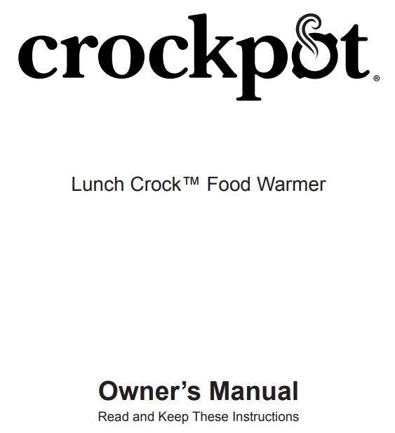 Crockpot™ Lunch Crock® Food Warmer User Manual