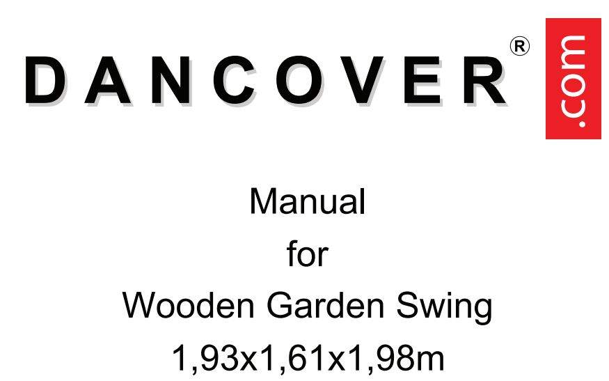 DANCOVER FU192000 Wooden Garden Swing Instruction Manual