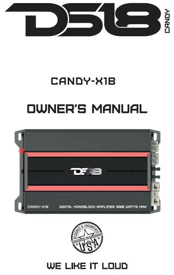DS18 Candy X18 Owner's Manual