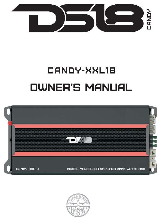 DS18 Candy XXL1B Owner's Manual