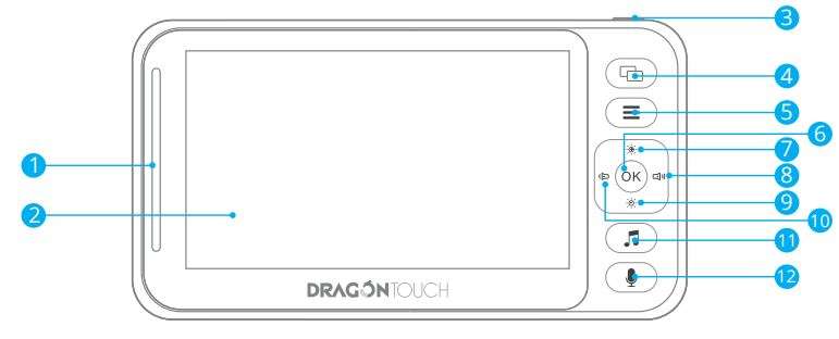 Dragon Touch Baby Monitor E40 USER MANUAL - Monitor Overview