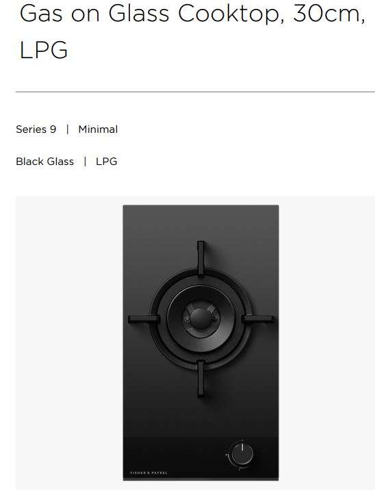 FISHER PAYKEL CG301DLPGB4 Gas on Glass Cooktop, 30cm, LPG User Guide