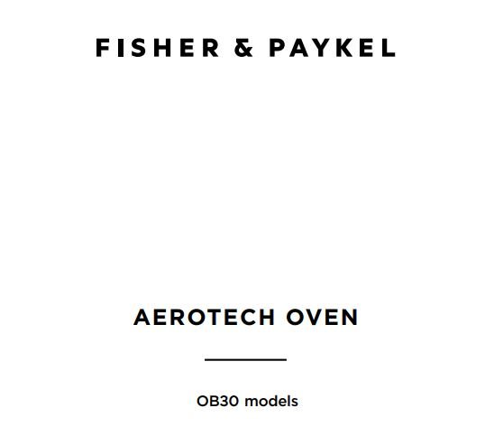 FISHER PAYKEL Oven, 30, 11 Function, Self-cleaning User Guide 