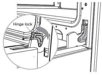 FISHER PAYKEL Oven, 30, 11 Function, Self-cleaning User Guide - Open the hinge locks fully on both sides.