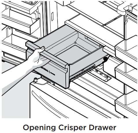 Frigidaire FRFS2823AW 27.8 Cu. Ft. French Door Refrigerator User Manual - Opening Crisper Drawer
