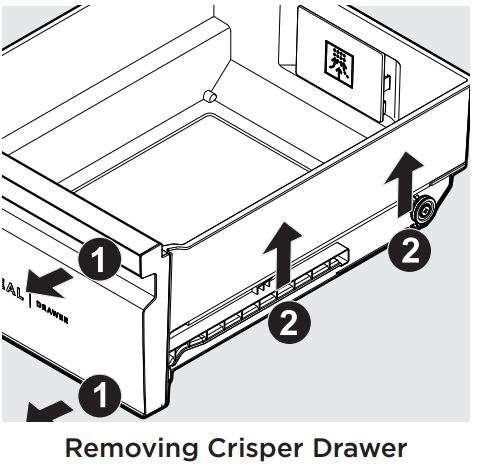 Frigidaire FRFS2823AW 27.8 Cu. Ft. French Door Refrigerator User Manual - Removing Crisper Drawer
