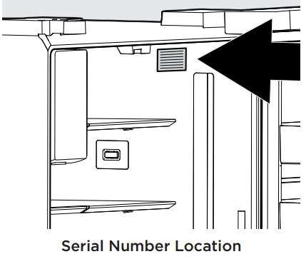 Frigidaire FRFS2823AW 27.8 Cu. Ft. French Door Refrigerator User Manual - Serial Number Location