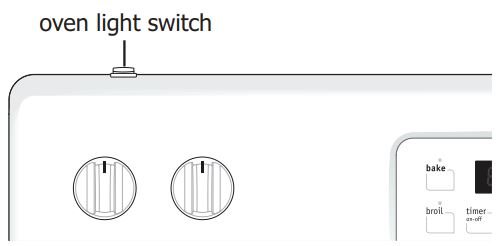 Frigidaire ffef3054tw 30'' Electric Range User Manual - oven light switch