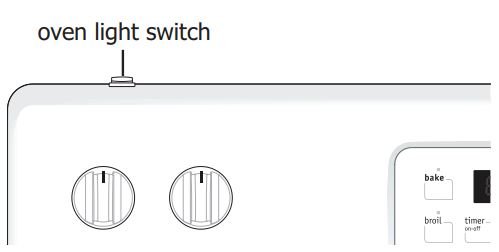 Frigidaire ffgf3054tw 30'' Gas Range User Manual - oven light switch
