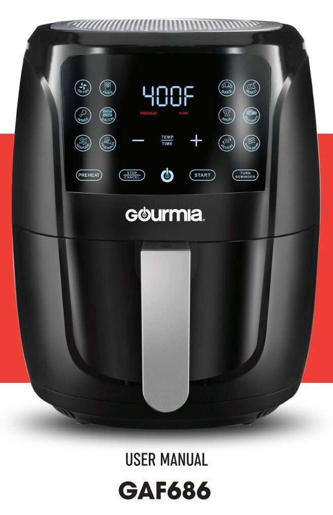 Gourmia GAF686 6-Quart Digital Air Fryer User ManualA