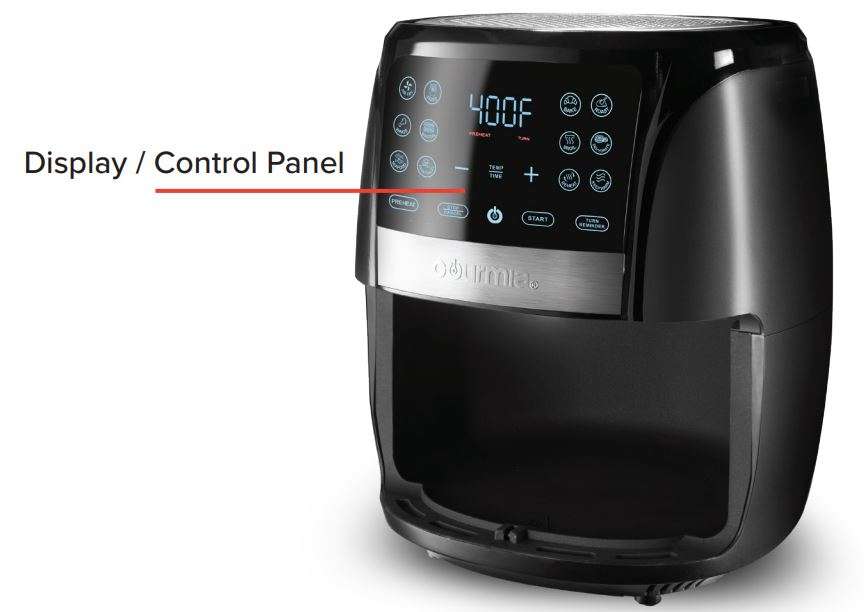 Gourmia GAF698 6-Qt Digital Air Fryer User Manual - Display Control Panel