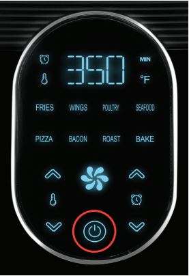 Gourmia GAF718 Digital Free Fry Air Fryer User Manual - Tap the Power Icon again to