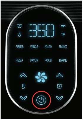 Gourmia GAF718 Digital Free Fry Air Fryer User Manual - Tap the Power Icon to turn on