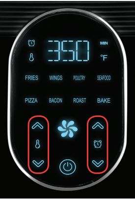 Gourmia GAF718 Digital Free Fry Air Fryer User Manual - Tap the time and temperature